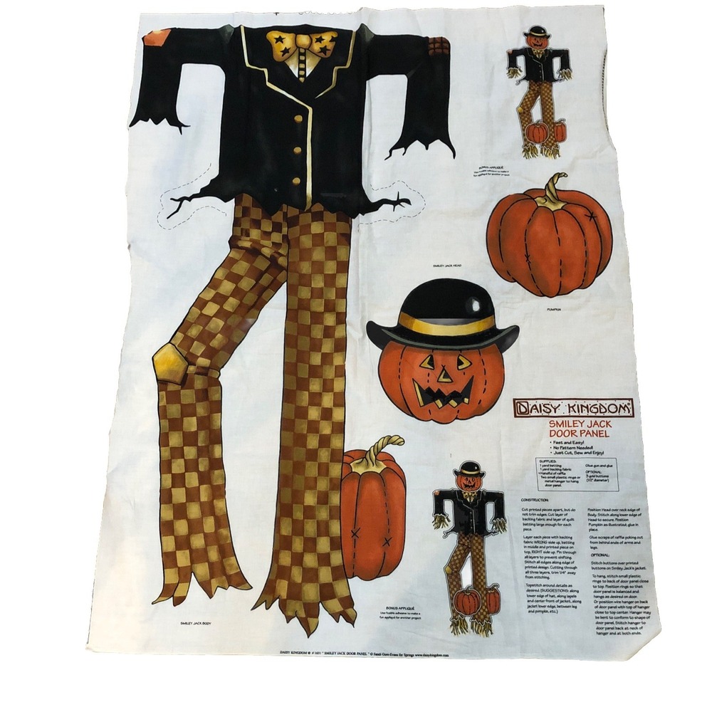Daisy Kingdom Cut and Sew Smiley Jack Door Panel Jack-o-lantern Pumpkin